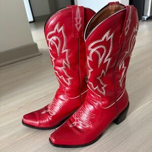 Red cowgirl boots